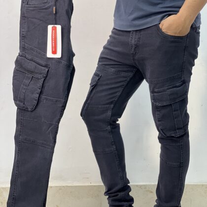 6-Pocket Denim Cargo Black Pants by Rookies Jeans Co.